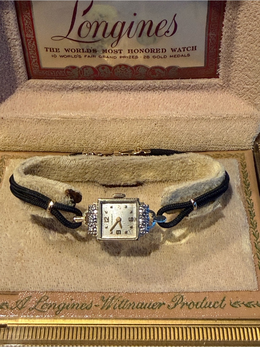 Longines Women's Silver Dial 14k Gold Vintage Dress Watch with Accent Diamonds